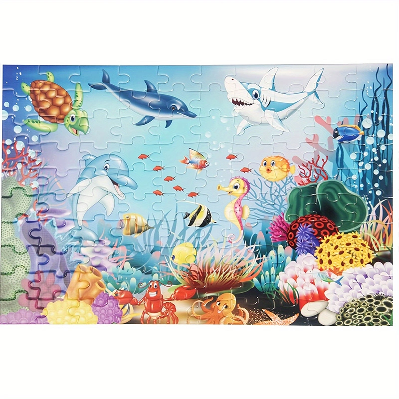 Wholesale Custom Children′s Animal Color Cardboard Game Toy Manufacturers Anime Interactive Sublimation Iq Kinder DIY Fast Push Toddler Jigsaw Puzzles