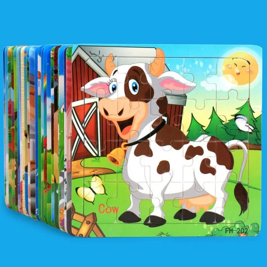 Produttori di giocattoli per giochi in cartone di colore animale personalizzato per bambini all'ingrosso Anime sublimazione interattiva Iq Kinder Puzzle per bambini a spinta rapida fai da te